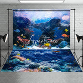 Aperturee - Aperturee Summer Ocean Landscape Ocean Reef Combo Set Backdrop